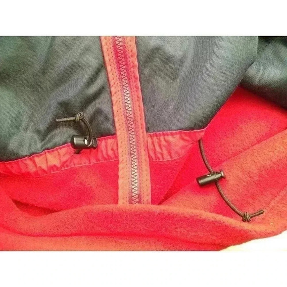Lands End Mens Fleece Jacket Red Full Zip Front Pockets Mock Neck L 42-44 - Picture 4 of 9